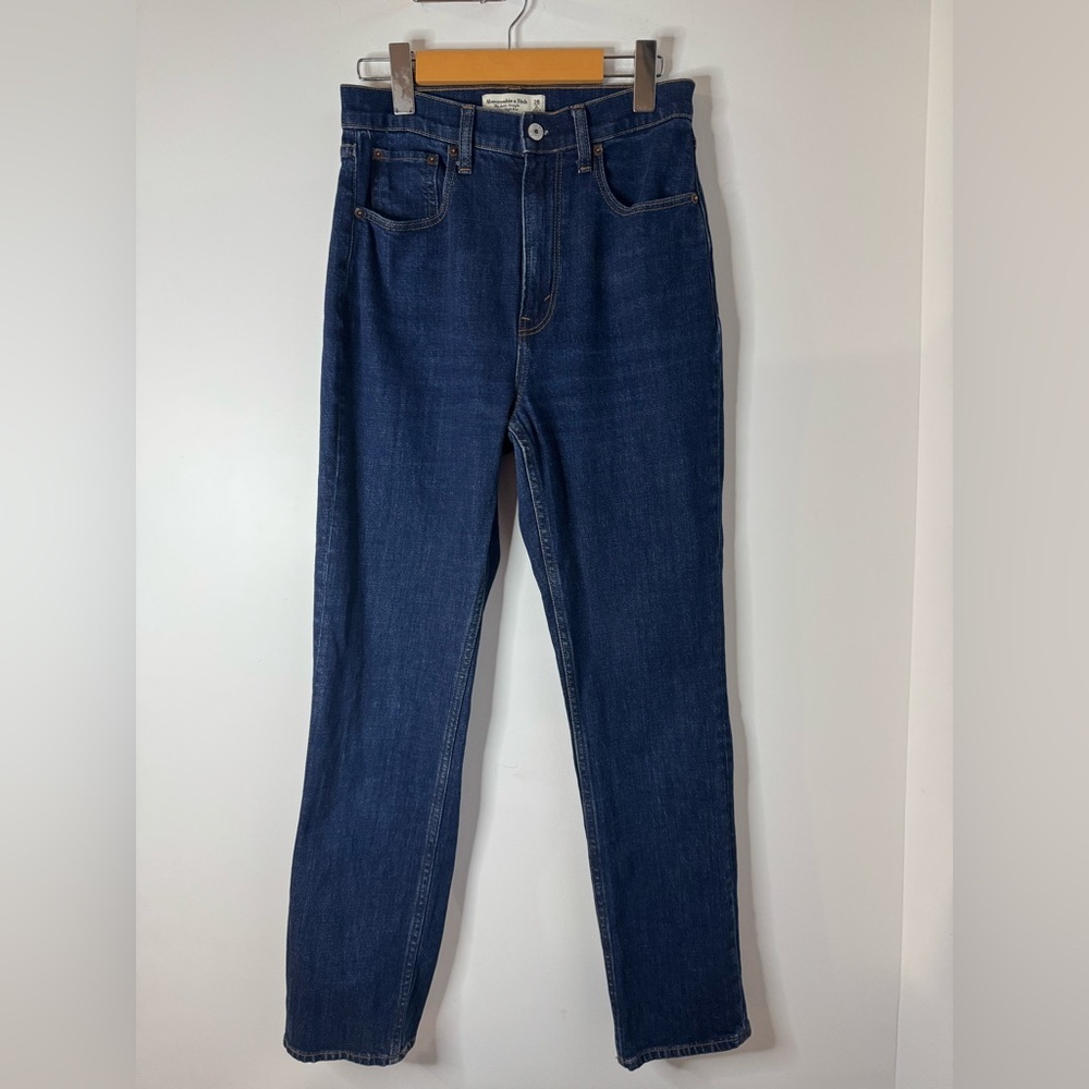 🎉 Abercrombie & Fitch Dark Blue Straight Leg Jeans
